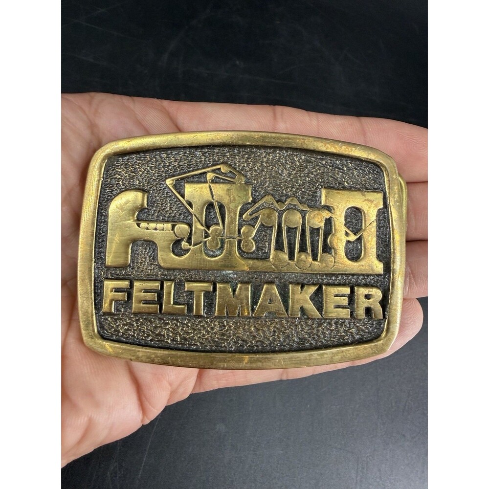 BTS Belt Buckle Solid Brass Vintage FeltMaker Paper Manuf 1978